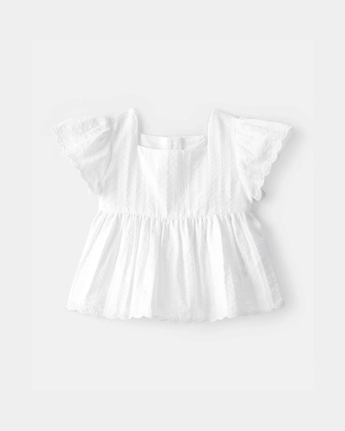 Baby Girl Short-Sleeve Ruffle Top - White | Carter's Inc