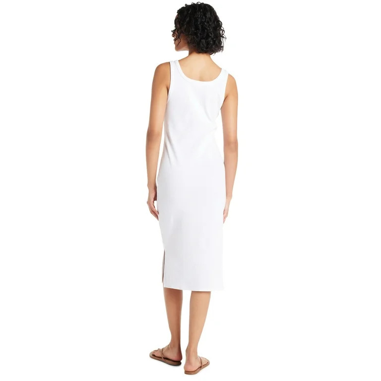 Time and Tru Women's Ribbed Knit Midi Tank Dress, Sizes XS-XXXL | Walmart (US)