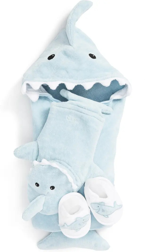 Let the Fin Begin Hooded Terry Robe, Bath Mitt & Slippers Set | Nordstrom