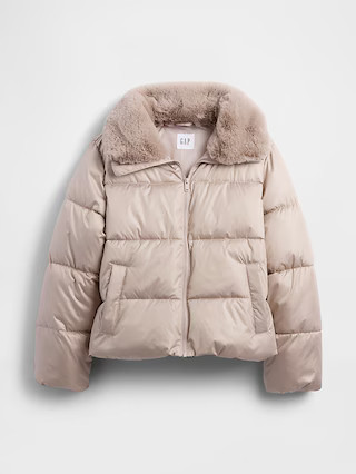 100% Recycled Relaxed Short Puffer Jacket | Gap Factory