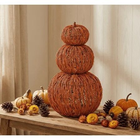 Fall Pumpkin Decorative Ornaments Detachable 3pcs Set Assembly Required Holiday Tabletop for Autumn Home Decor Festive Celebrations Halloween Thanksgiving Party , 23.6 Inch F | Walmart (US)