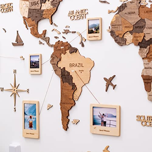 ENJOY THE WOOD 3D Wood World Map Wall Art Large Wood Wall Décor Housewarming Gift Idea Wood Wall... | Amazon (US)