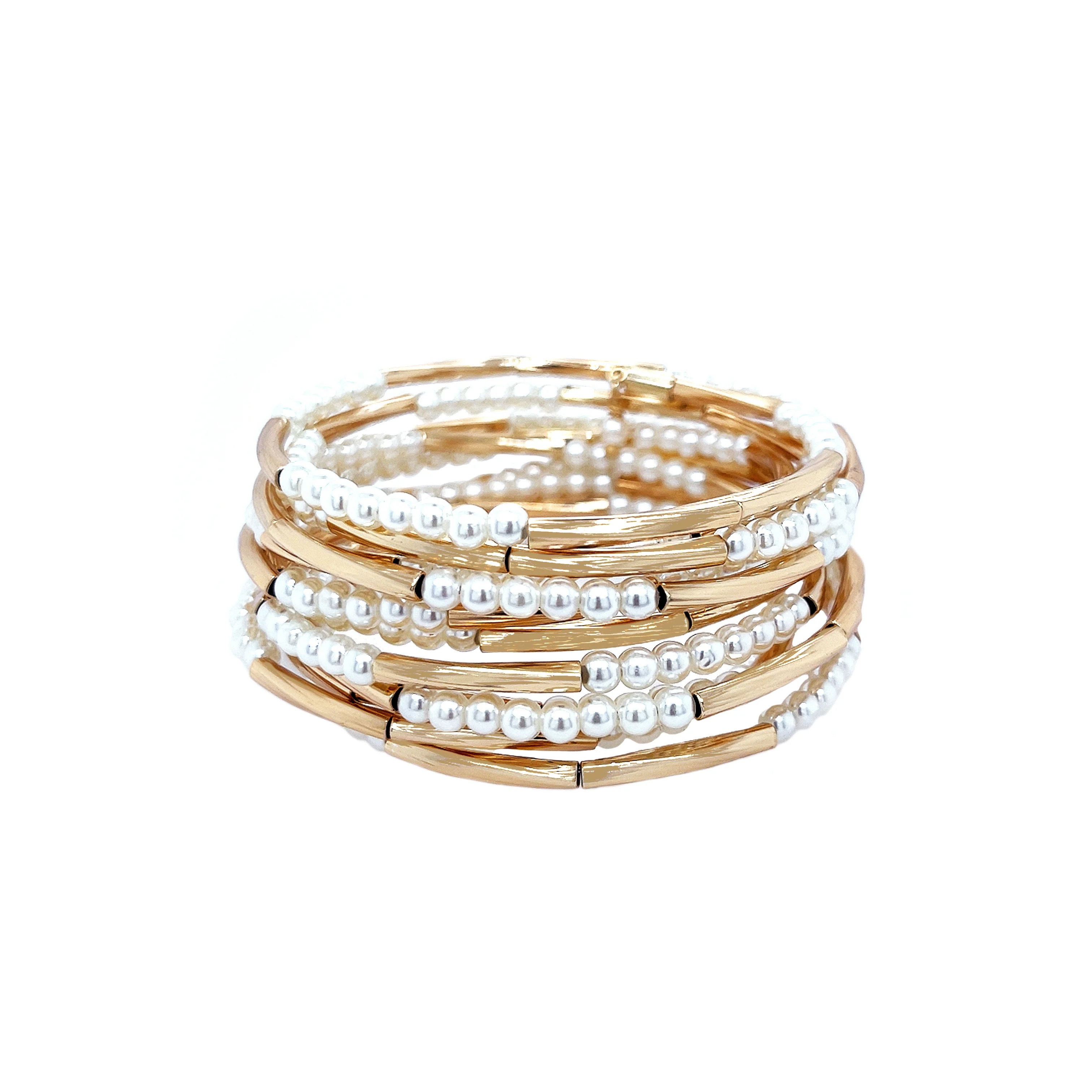 Pearl Bead Coil Bracelet | Jennifer Miller Jewelry