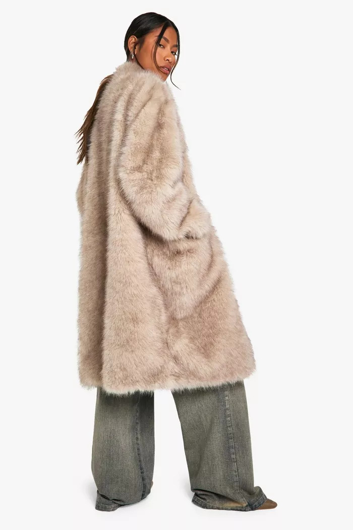 Vintage Look Faux Fur Midaxi Jacket | boohoo (US & Canada)