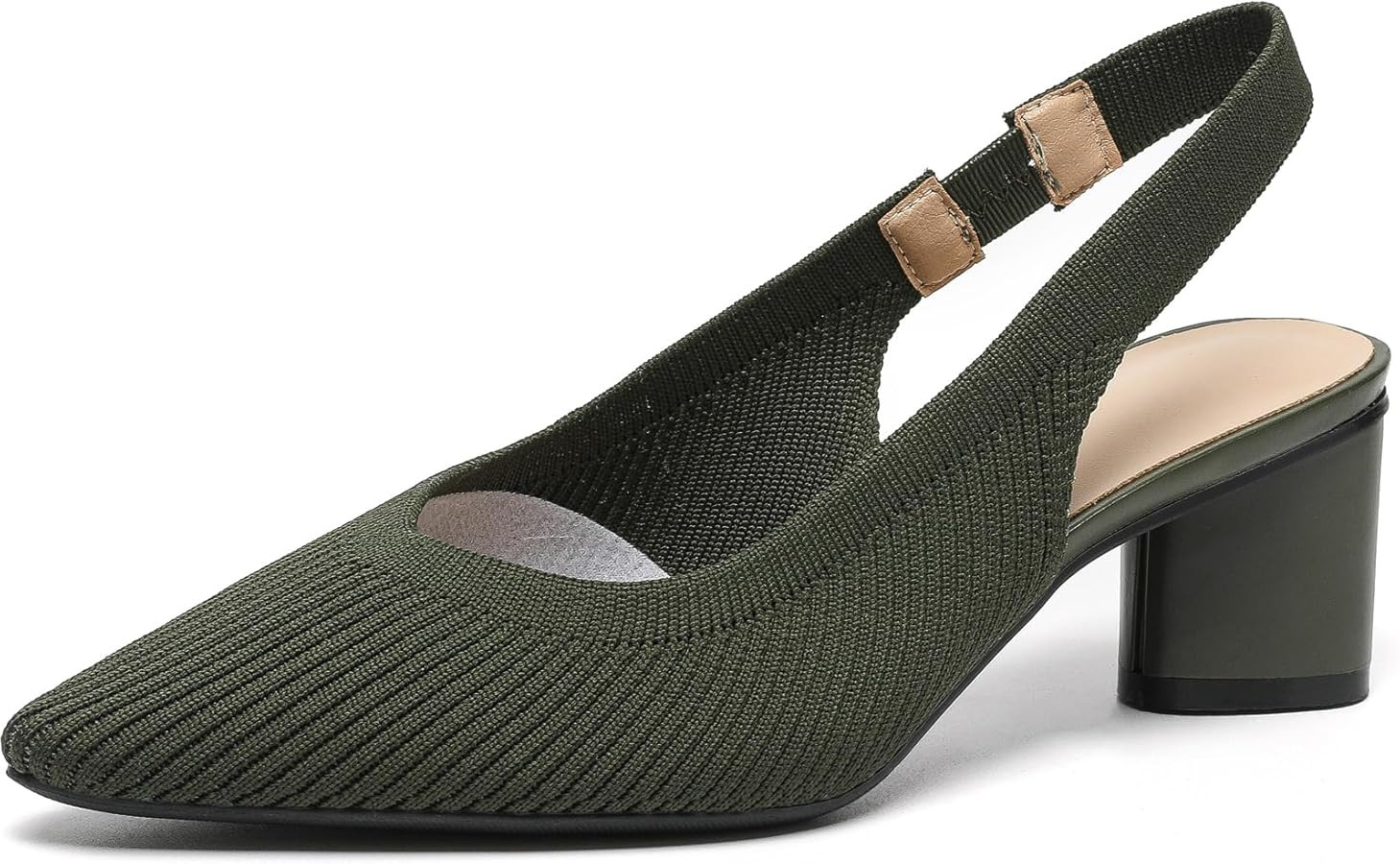 youngshow Pointed Toe Women Pumps, Comfort Slingback Heels with Arch Support, Cute Kitten Heels w... | Amazon (US)