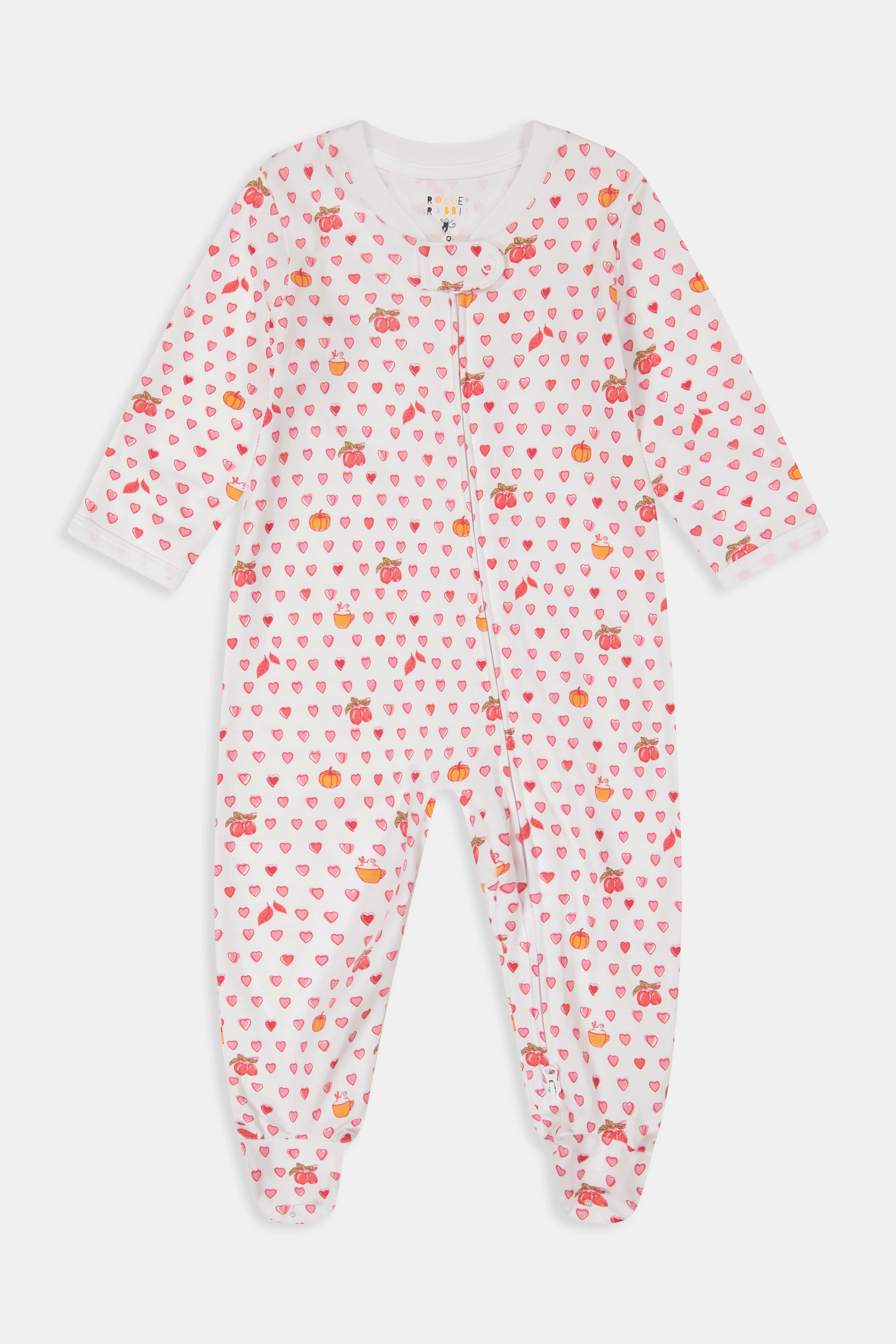 Infant Autumn Hearts Zipper Footie | Roller Rabbit