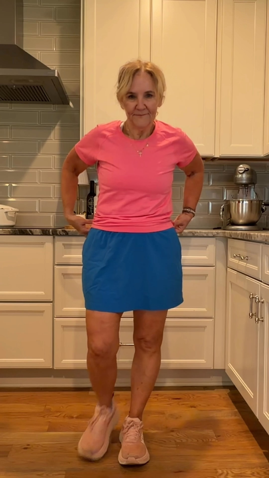 New spring summer workout gear 
Top and skort I size up to a large in these styles. Some colors on sale 

#LTKOver40 #LTKSaleAlert #LTKActive