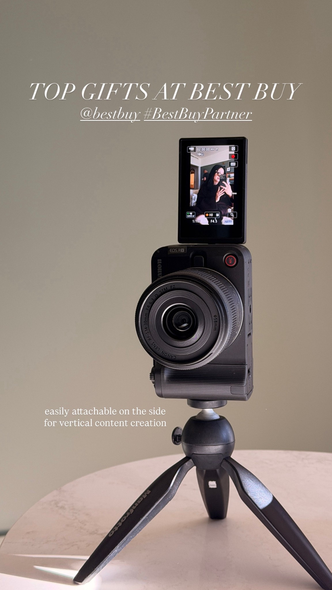 #BestBuyPartner Sharing some Top Gift ideas at @BestBuy! The Canon EOS R50V is a great option especially for content creators.