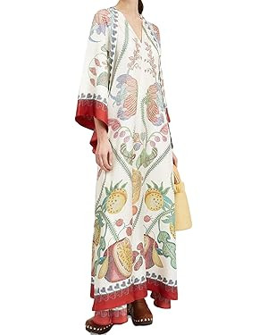 Womens Sexy Long Wide Sleeve Lace Up Bandage Halter Printed Bodycon Party Clubwear Long Dress | Amazon (US)