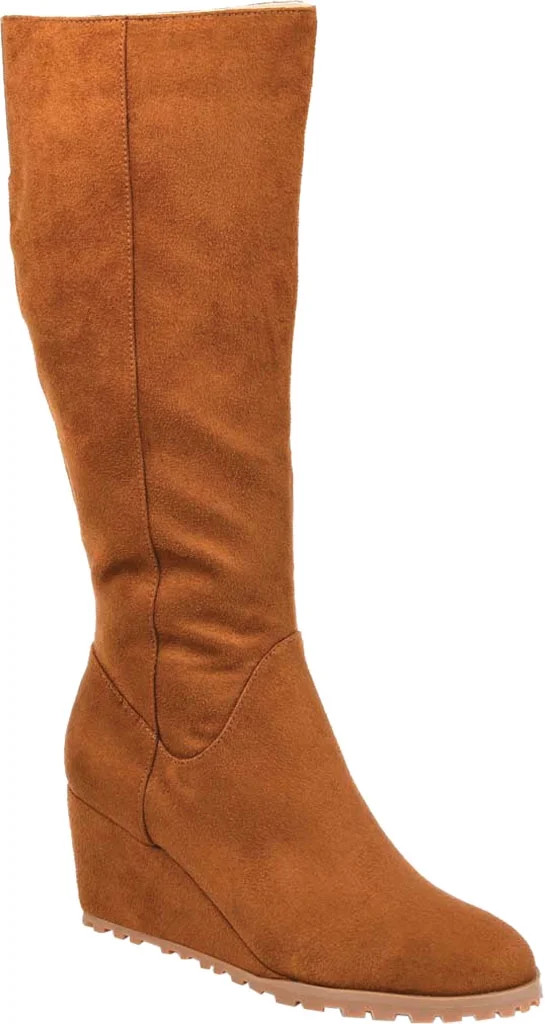 JOURNEE COLLECTION Womens Orange Extra Wide Calf Slip Resistant Cushioned Parker Almond Toe Zip-U... | Walmart (US)