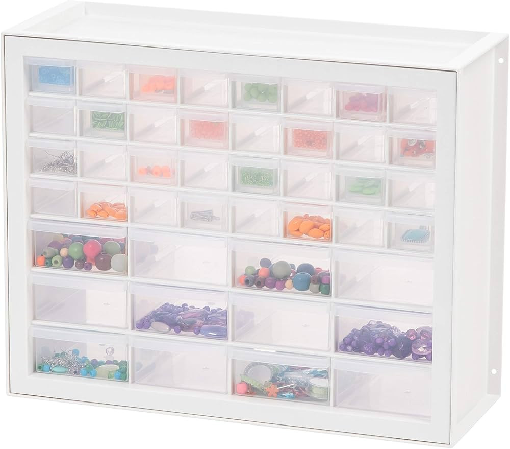 IRIS USA 44 Drawer Stackable Storage Cabinet for Hardware Crafts and Toys, 19.5-Inch W x 7-Inch D... | Amazon (US)