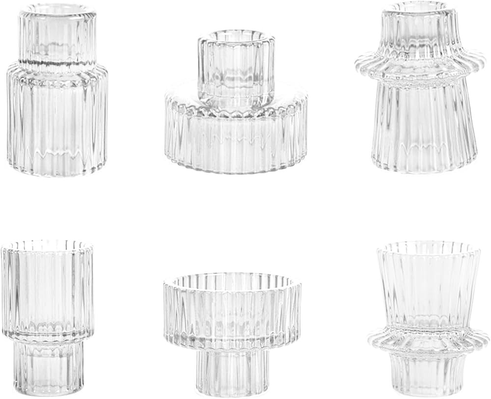 Tealight Candle Holder, Taper Glass Candlestick Holders, Votive Candle Stick Candle Holder for Ta... | Amazon (US)