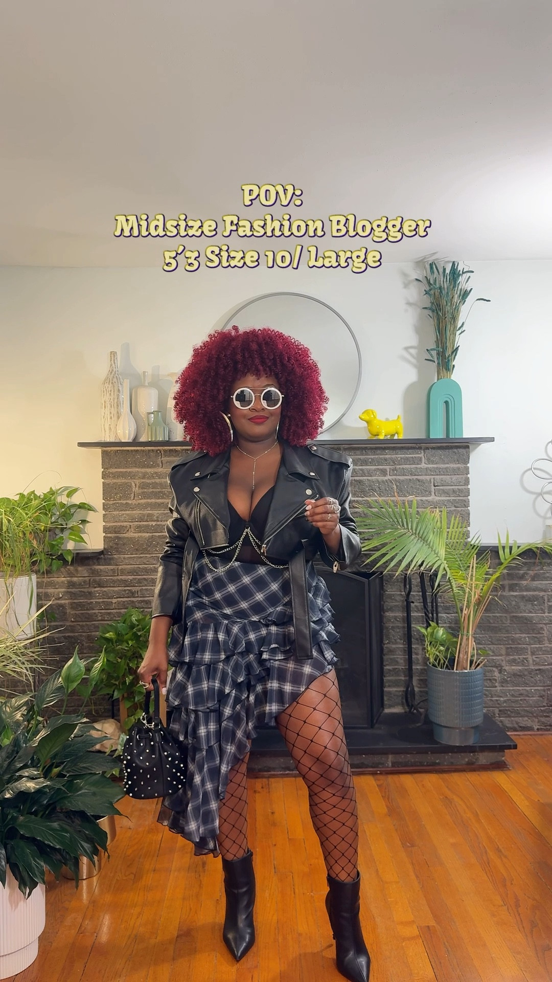 Outfit Of The Day: Embracing fall vibes with my go-to style essentials—an edgy motorcycle jacket, chic plaid skirts, and daring fishnet tights. 🍂🖤✨ #FallFashionista

#LTKStyleTip #LTKMidsize