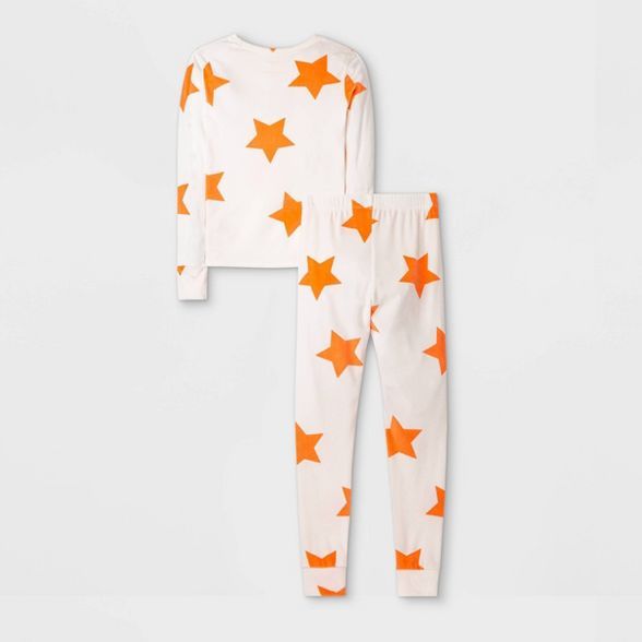 Girls' 2pc Snuggly Soft Stars Coral Print Pajama Set - Cat & Jack™ White | Target