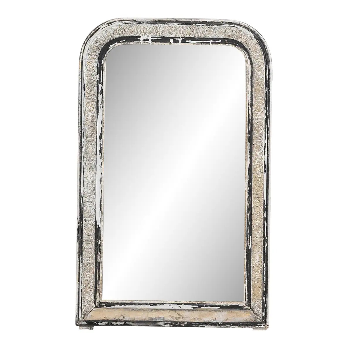 19th Century Louis Phillipe French White Patinated Mirror | Chairish