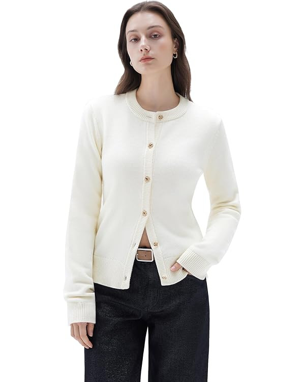 SUUKSESS Women Chunky Cashmere Cardigan Sweaters Trendy Fall Fashion Button Up Long Sleeve Knit O... | Amazon (US)