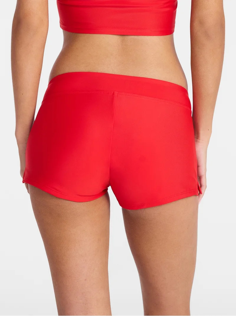 No Boundaries Solid Red Swim Shorts, Women's XXS-XXL | Walmart (US)
