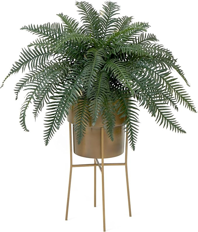 Nearly Natural 34in. Artificial River Fern Plant in Metal Planter with Stand DIY KIT | Amazon (US)