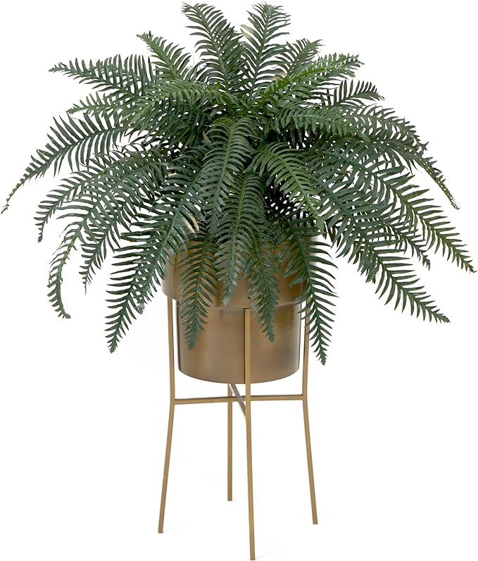Nearly Natural 34in. Artificial River Fern Plant in Metal Planter with Stand DIY KIT | Amazon (US)