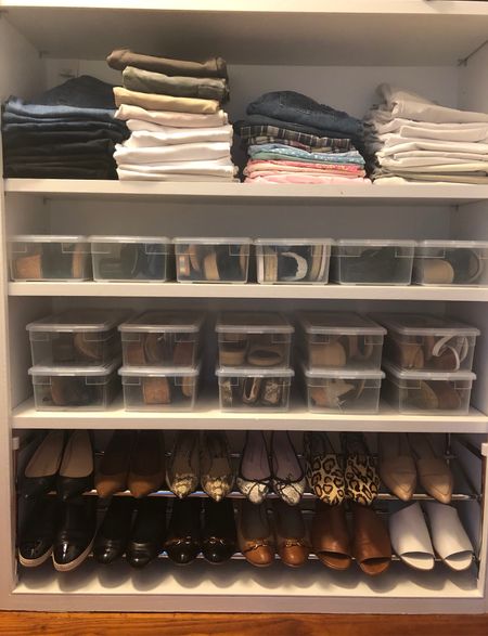 Shoe organization with our #1 go to for shoe storage. We love that these boxes come in a variety of sizes- men, women, boots and heels. 

#LTKhome #LTKfamily #LTKmens