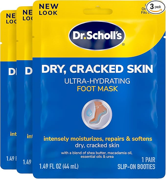 Dr. Scholl's Dry, Cracked Skin, Ultra Hydrating Foot Mask, 3 Pairs Moisturizing Socks: Intensely ... | Amazon (US)