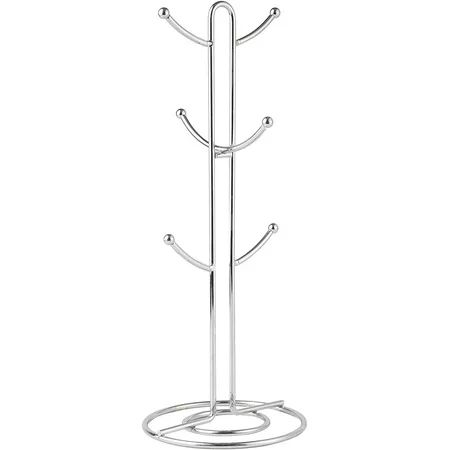 Mug Tree 6-Mug Rack Home Storage Mug Hooks for Coffee Mugs Glasses and Cups Silver | Walmart (US)