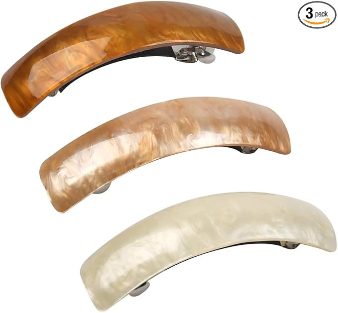 DODUOS 3PCS Hair Barrettes for Women, Barrette Hair Clips for Thick Hair, Retro Classic Large Bar... | Amazon (UK)