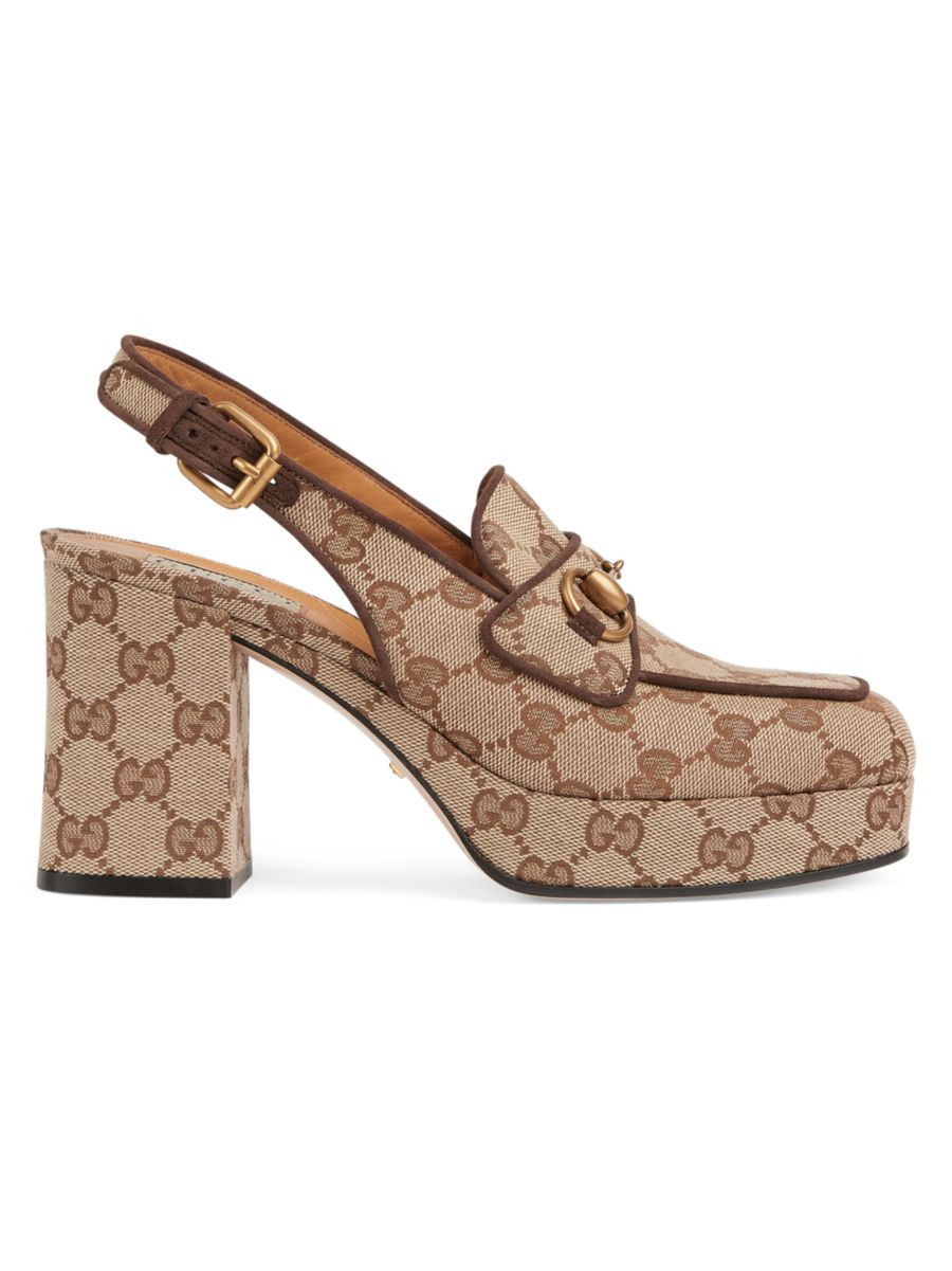 Lady Horsebit 83MM Platform Slingbacks | Saks Fifth Avenue