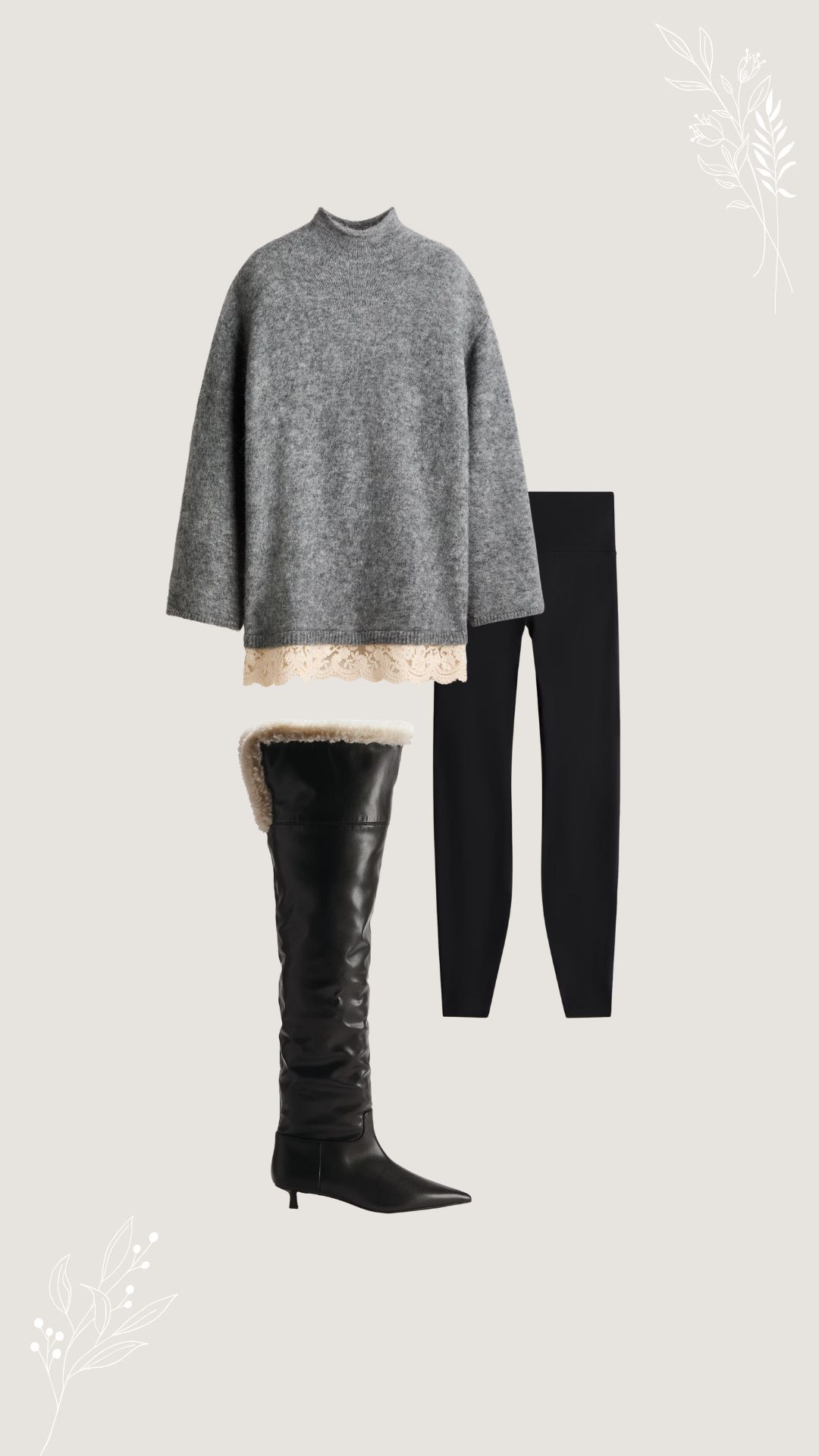 Elevate your style with this outfit inspiration! Sweater, lace, leggings, knee high boots, winter outfit, winter trends, inspiration style

#WinterOutfit #WinterStyle
#WinterFashion #CozyStyle
#CozyOutfit #SweaterWeather
#ChicWinter 

 #LTKootd #LTKSeasonal #LTKTravel