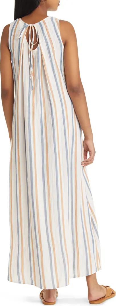 Sleeveless Tie Back Cotton Maxi Dress | Nordstrom