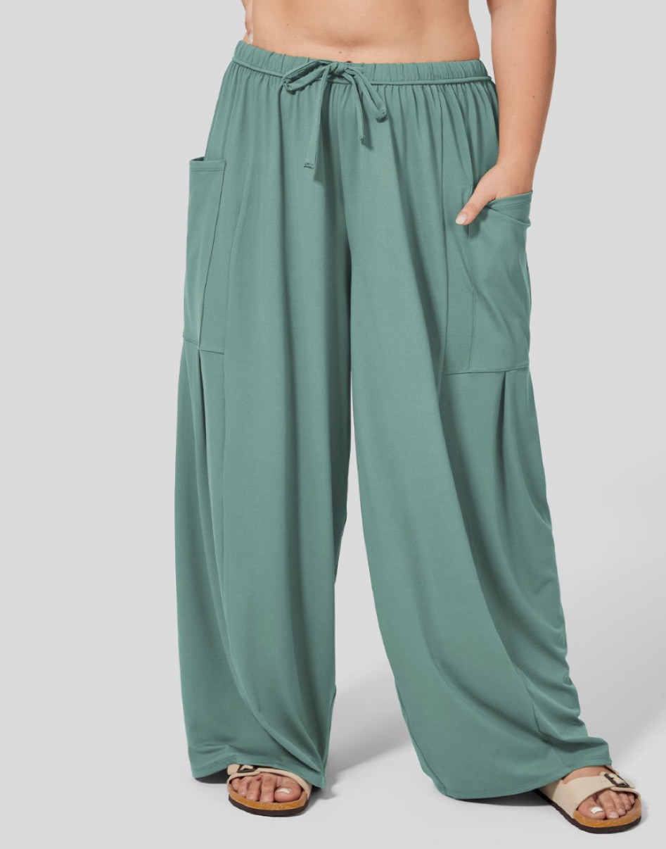 The softest Mid Rise Elastic Waistband Drawstring Side Pocket Palazzo Flowy Wide Leg Casual Plus Size Pants

#LTKSummerSales #LTKPlusSize #LTKBacktoSchool
