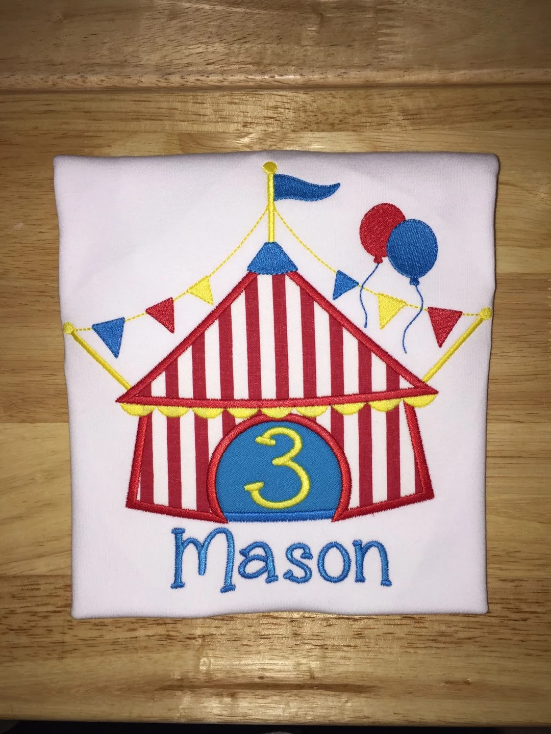 Circus Tent Shirt, Embroidered Shirt, Birthday Shirt, Personalized Birthday Shirt, for Boy, for G... | Etsy (US)