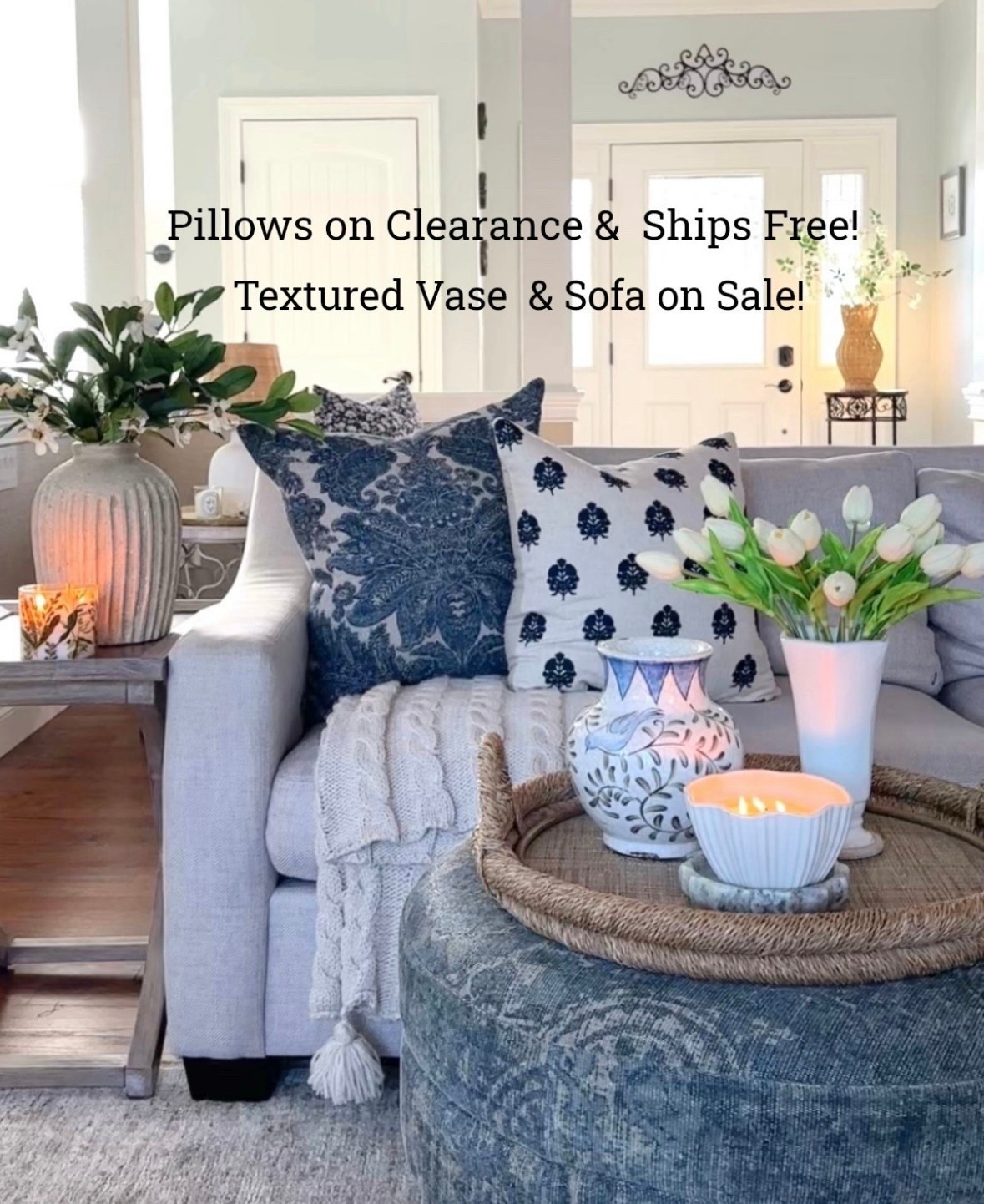 Best selling throw pillows on clearance with free shipping, follower favorite rustic vase on sale, spring candle ships free, pretty painted vase, bud vase, tulips, rattan vase, throw blanket, sofa on sale, area rug, stems & more! Pottery Barn, Target, Amazon 

#LTKSaleAlert #LTKHome #LTKdayinmylife