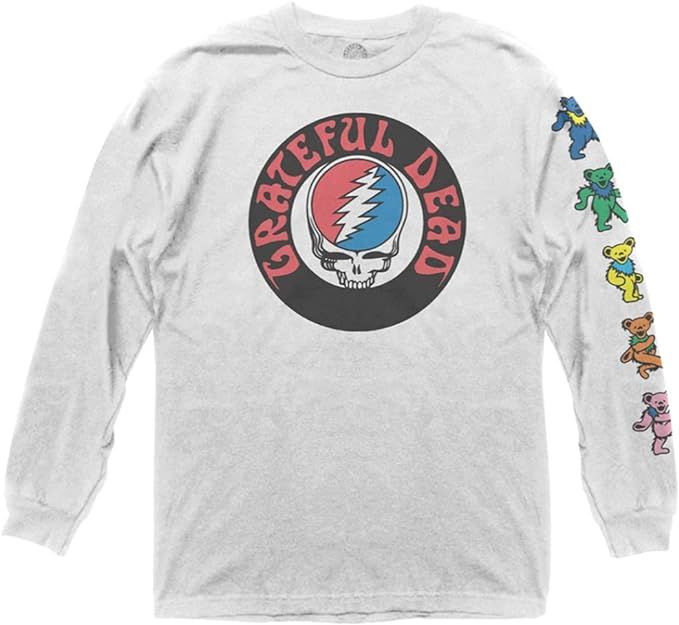 Ripple Junction Grateful Dead Logo Shirt with Dancing Bears, Long-Sleeve Adult Unisex Crew T-Shir... | Amazon (US)