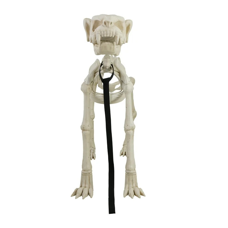 Animated Skeleton Dog with Light Up Eyes, 4ft Height, Halloween by Way To Celebrate | Walmart (US)