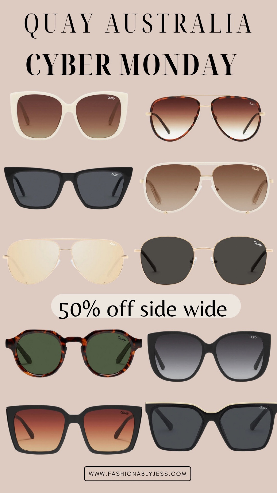 50% off site wide on Quay Australia! Great gift idea for her stock up while the  sale lasts!!! 

#LTKGiftGuide #LTKsalealert #LTKCyberWeek