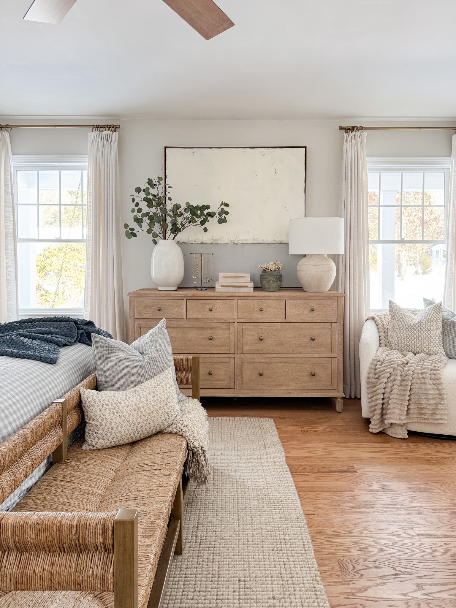 Light wood furniture styled with ceramics and greenery brings warmth and balance to the bedroom. coastal bedroom furniture, wood dresser styling, neutral home decor, coastal interiors, bedroom styling ideas, timeless bedroom, natural textures, home inspiration, sherricalnanhome

#LTKHome