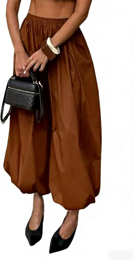 Unybwonn Womens Harem Pants Baggy Casual Pleated Loose Cargo Pants Elastic Waist Wide Leg Hippie ... | Amazon (US)