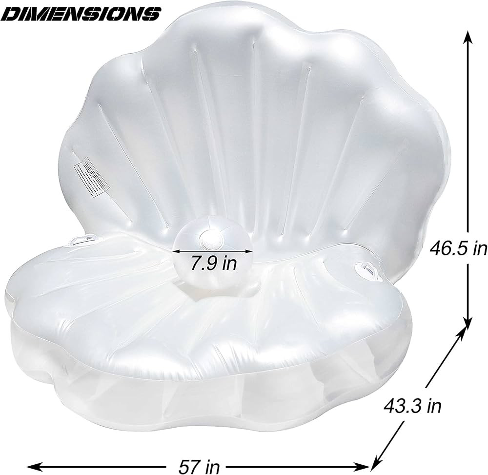 Triumpeek Inflatable Seashell Pool Float, Blow Up Giant Clam Floatie with Pearl Ball, Shell Pool Flo | Amazon (US)