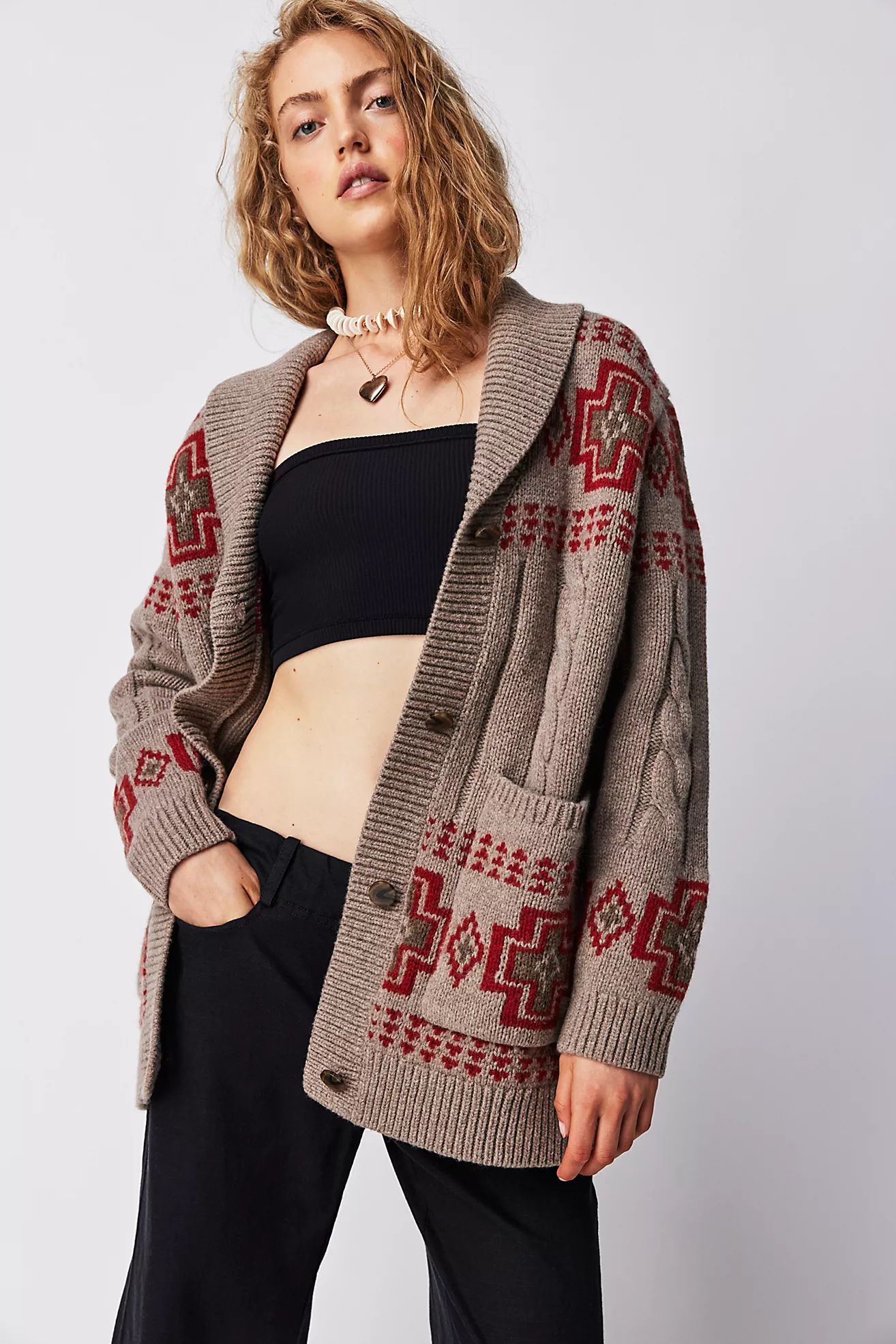 Pendleton Jace Cable Cardi | Free People (Global - UK&FR Excluded)