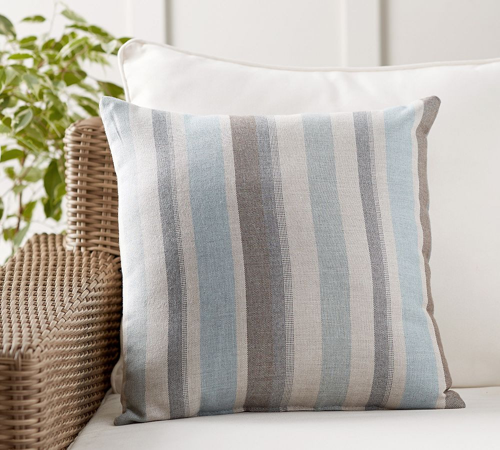 Sunbrella® Dayren Striped Outdoor Pillow | Pottery Barn (US)