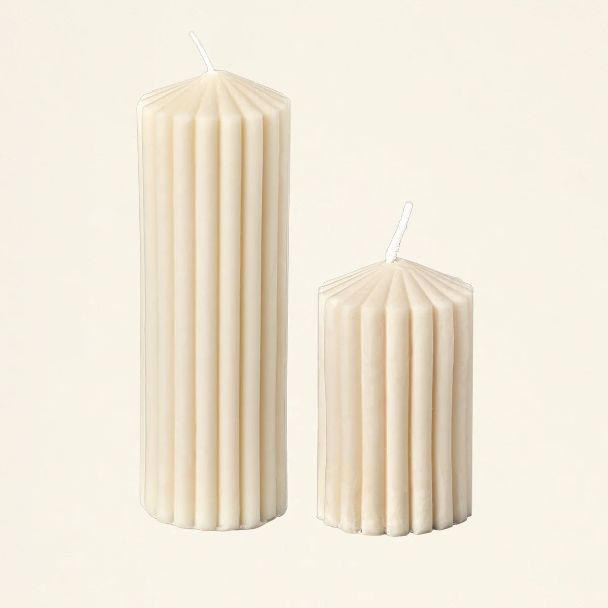 Ribbed Pillar Candle | Kate Marker Home