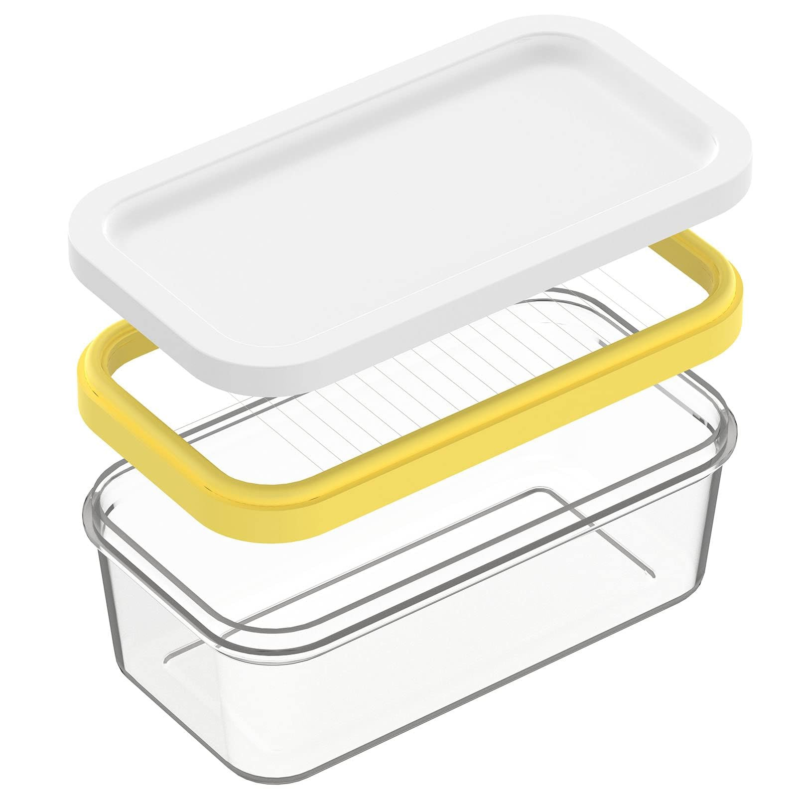 Butter Slicer Cutter, Stick Butter Container Dish with Lid for Fridge, Easy Cutting Two 4oz Stick... | Amazon (US)