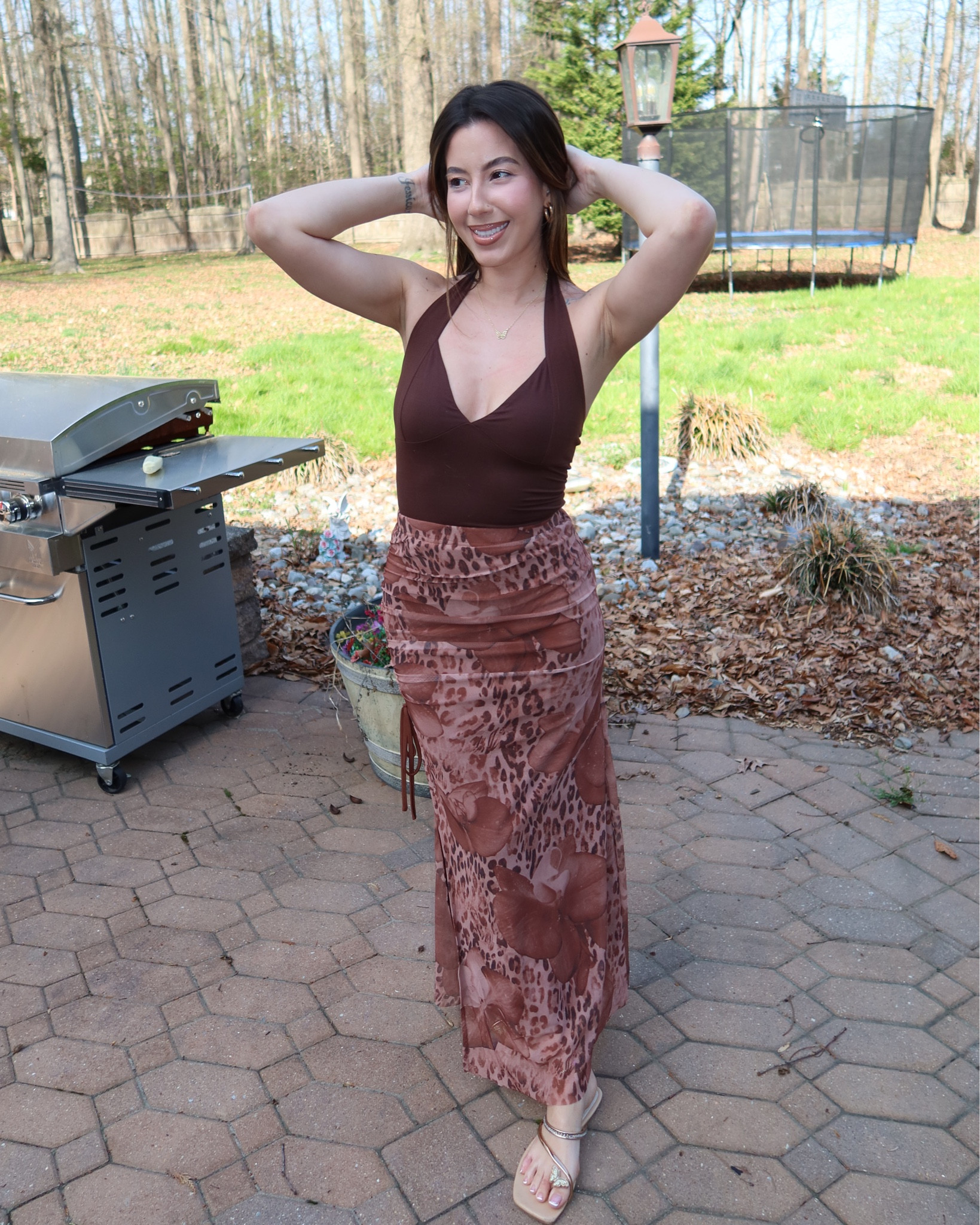 Loving this skirt and top together 🤎 XS for reference 

#LTKBeauty #LTKgrwm #LTKPetite