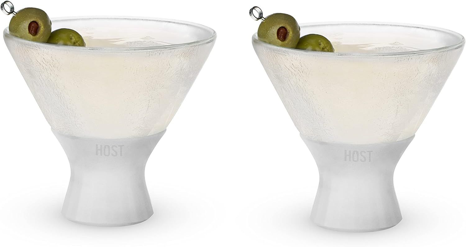 Host Freeze Insulated Martini Cocktail Glasses, Freezer Gel Chiller Double Wall Stemless Cocktail... | Amazon (US)