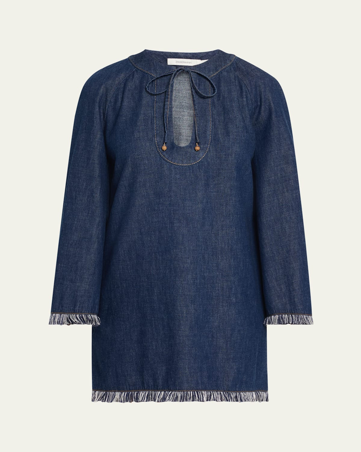 Rhiannon Fringe Denim Mini Dress | Bergdorf Goodman