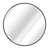 Black Round Wall Mirror - 24 Inch Large Round Mirror, Rustic Accent Mirror For Bathroom, Entry, Dini | Amazon (US)