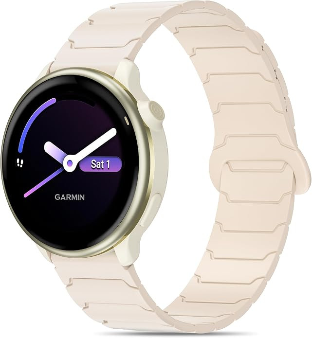Magnetic Sport Band for Garmin Vivoactive 5/6/Forerunner 55/165/245, 20mm Silicone Loop Strap Wri... | Amazon (US)