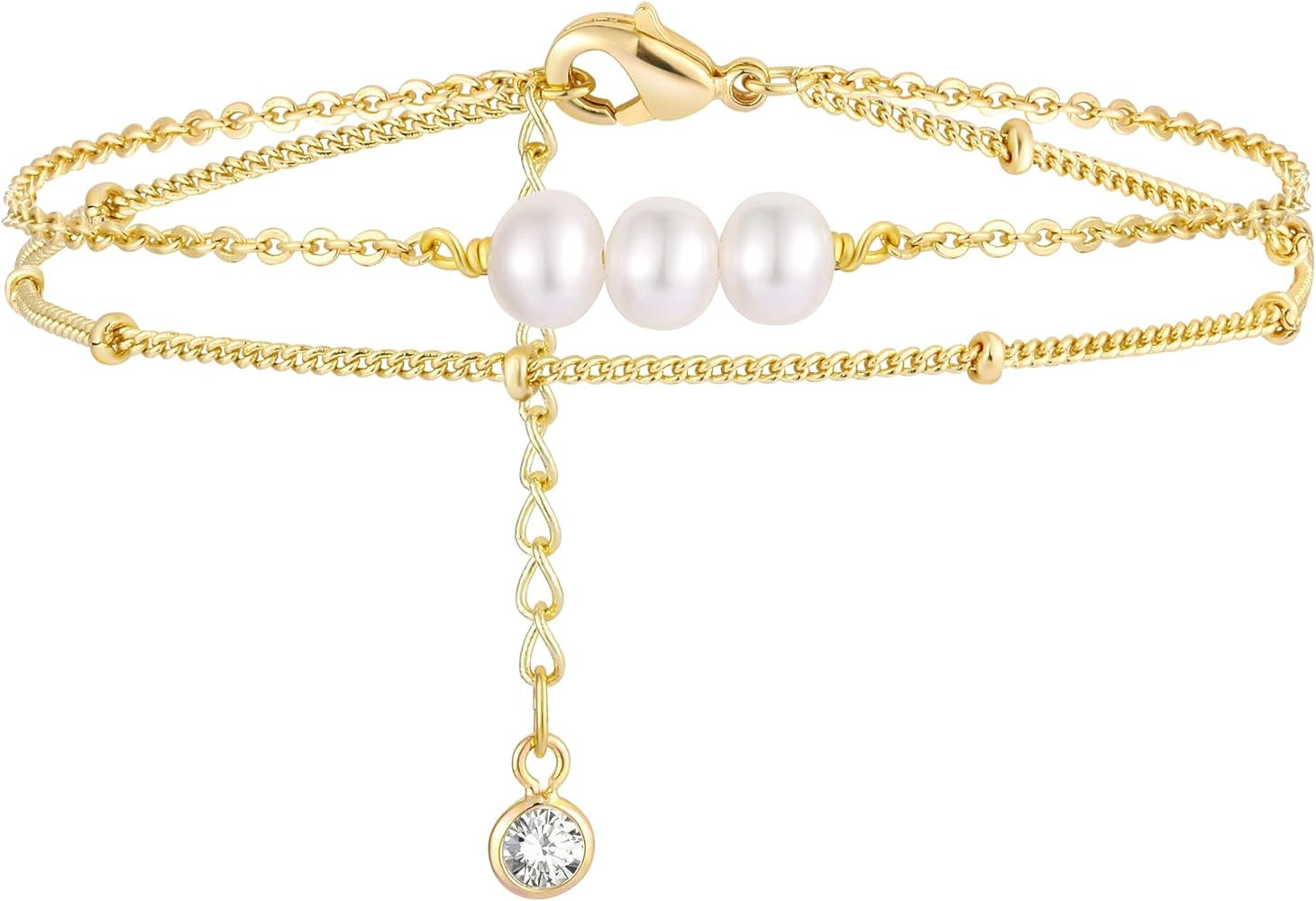 MEVECCO Bracelet for Women 14K Gold Plated Dainty Chain Simple Jewelry Cute Handmade Minimalist f... | Amazon (US)