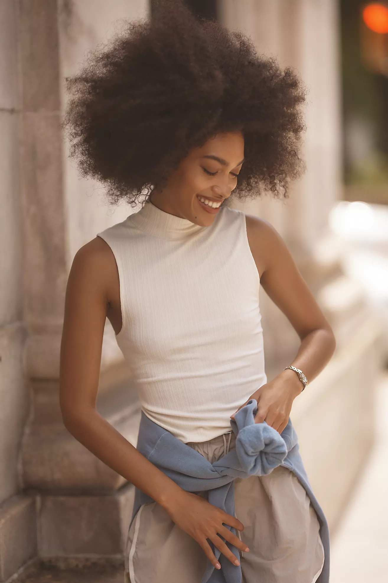 Varley Caley Fitted Rib Turtleneck Tank | Anthropologie (US)